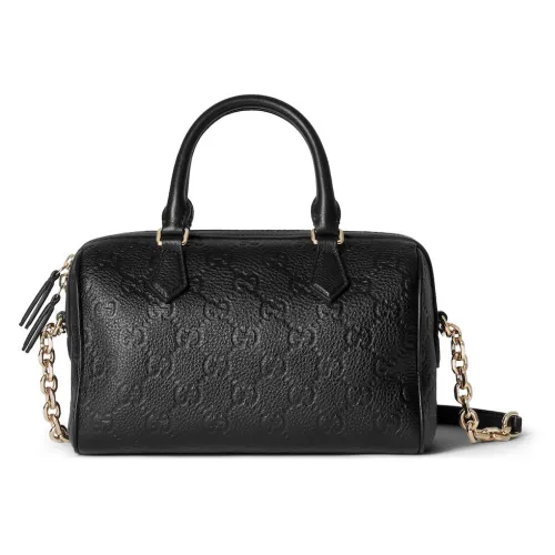 Gucci Classic GG Embossed Boston Bag Diagonal Cross Handbag Size: 25.5x16x14CM
