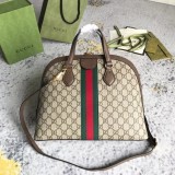 Gucci Classic Logo Striped Ribbon Shell Bag Single Shoulder Crossbody Bag Size: 34x27.5x15CM