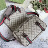 Gucci Classic GG Ribbon Canvas Splice Leather Postman Bag Single Shoulder Crossbody Bag Size: 27x20x10CM