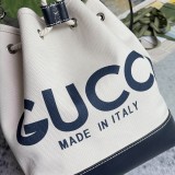 Gucci Classic Logo Printed Drawstring Canvas Bucket Bag Diagonal Shoulder Bag Size: 22.5x31x15CM