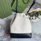 Gucci Classic Logo Printed Drawstring Canvas Bucket Bag Diagonal Shoulder Bag Size: 22.5x31x15CM