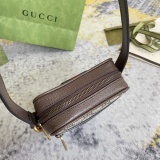 Gucci Classic Logo Striped Ribbon Shoulder Cross Bag Phone Bag Size: 14.5x18x6CM
