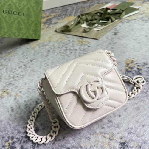 Gucci Classic Double G Diamond Grid Crossbody Bag Flip Chain Bag Size: 12x12.5x7CM