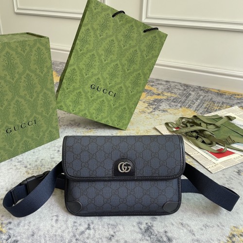 Gucci Classic Versatile GG Chest Bag Single Shoulder Slant Waist Bag Size: 24x17x3.5CM