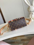 Louis Vuitton Speedy Bandouli è re 20 Flower Logo Printed Lock Bag Crossbody Bag Size: 13.5x12x20.5CM