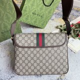 Gucci Classic Logo Flip Leather Postman Bag Single Shoulder Crossbody Bag Size: 28x22x8CM