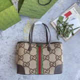 Gucci Classic Logo Striped Ribbon Tote Bag Handbag Size: 38x28x14CM