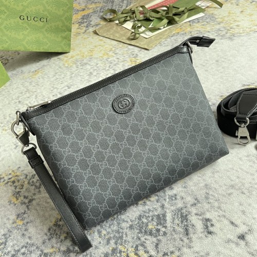 Gucci Classic GG Canvas Splice Leather Handbag Diagonal Shoulder Bag Size: 30x22.5x5CM