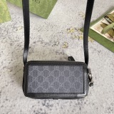 Gucci Classic Logo Canvas Collar Leather Handbag, Single Shoulder Crossbody Bag Size: 18x10x7CM