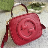 Gucci Blondie Round Double G Shoulder Diagonal Cross Handbag Size: 17x15x9CM