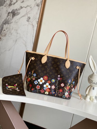 Louis Vuitton Classic Flower Logo Printed Tote Bag Shoulder Bag Size: 28x14x31CM