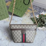 Gucci Classic Logo Canvas Collar Chain Bag Cross Shoulder Bag Size: 21x16x11CM