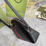 Gucci Classic Gold Label Logo Striped Ribbon Shell Bag Diagonal Shoulder Bag Size: 23x19x8CM