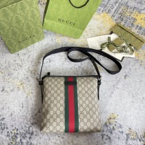 Gucci Classic Logo Striped Ribbon Postman Bag Single Shoulder Crossbody Bag Size: 27x28x4CM