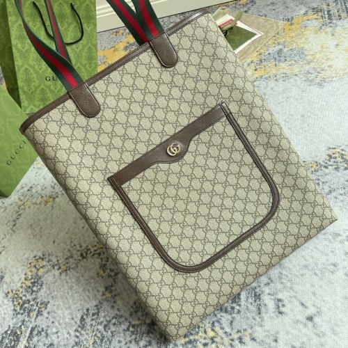 Gucci Classic Logo Canvas Splice Tote Bag Handbag