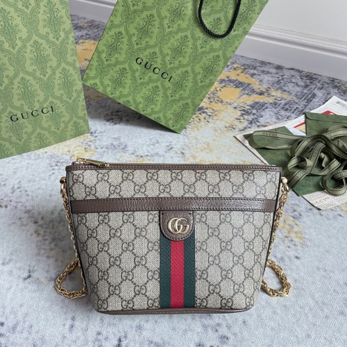 Gucci Classic Logo Canvas Collar Chain Bag Cross Shoulder Bag Size: 21x16x11CM