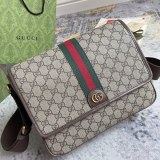 Gucci Classic Logo Flip Leather Postman Bag Single Shoulder Crossbody Bag Size: 28x22x8CM