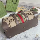 Gucci Gold Label Logo Striped Ribbon Handbag Diagonal Travel Bag Size: 44x28.5x24.5CM