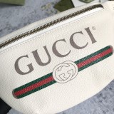 Gucci Retro Logo Printed Striped Ribbon Shoulder Cross Chest Bag Waist Bag Size: 22x13x6CM
