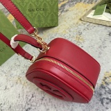 Gucci Blondie Round Double G Shoulder Diagonal Cross Handbag Size: 17x15x9CM