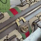 Gucci Gold Label Logo Striped Ribbon Handbag Diagonal Travel Bag Size: 44x28.5x24.5CM