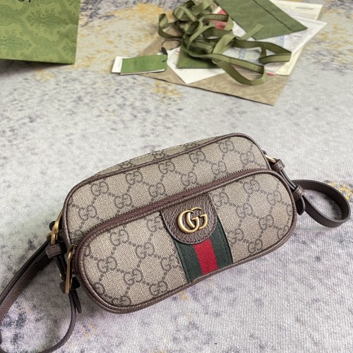 Gucci Mini Classic Logo Striped Ribbon Shoulder Bag Size: 18x11x6CM