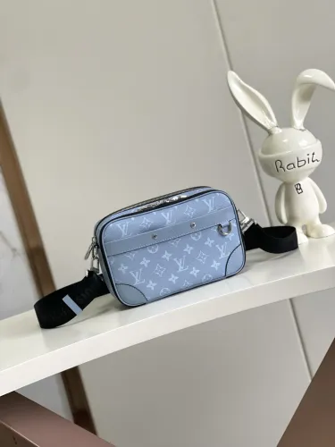 Louis Vuitton Classic Full Logo Leather Postman Bag Crossbody Bag Size: 24x16x8CM