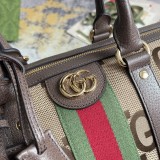 Gucci Gold Label Logo Striped Ribbon Handbag Diagonal Travel Bag Size: 44x28.5x24.5CM