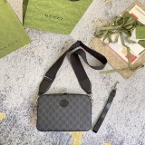 Gucci Classic Logo Printed Handbag Postman Bag Crossbody Bag Size: 23.5x16x4.5CM
