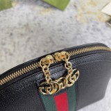 Gucci Classic Gold Label Logo Striped Ribbon Shell Bag Diagonal Shoulder Bag Size: 23x19x8CM