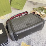 Gucci Classic Full Logo Striped Ribbon Postman Bag Single Shoulder Crossbody Bag Size: 44x28x14CM