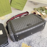 Gucci Classic Full Logo Striped Ribbon Postman Bag Single Shoulder Crossbody Bag Size: 44x28x14CM