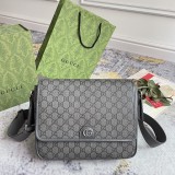 Gucci Classic Logo Flip Leather Postman Bag Single Shoulder Crossbody Bag Size: 28x22x8CM