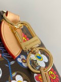 Louis Vuitton Speedy Bandouli è re 20 Flower Logo Printed Lock Bag Crossbody Bag Size: 13.5x12x20.5CM