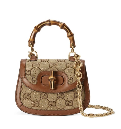 Gucci Bamboo Double G Tote Bag Chain Bag Size: 17x12.5x8CM