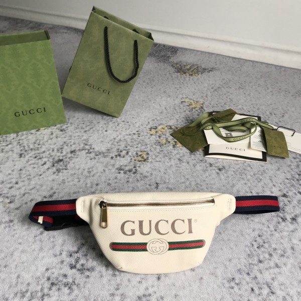 Gucci Retro Logo Printed Striped Ribbon Shoulder Cross Chest Bag Waist Bag Size: 22x13x6CM
