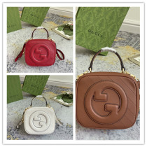 Gucci Blondie Round Double G Shoulder Diagonal Cross Handbag Size: 17x15x9CM