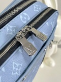Louis Vuitton Classic Full Logo Leather Postman Bag Crossbody Bag Size: 24x16x8CM