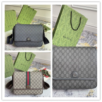 Gucci Classic Logo Flip Leather Postman Bag Single Shoulder Crossbody Bag Size: 28x22x8CM