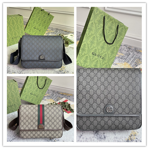 Gucci Classic Logo Flip Leather Postman Bag Single Shoulder Crossbody Bag Size: 28x22x8CM