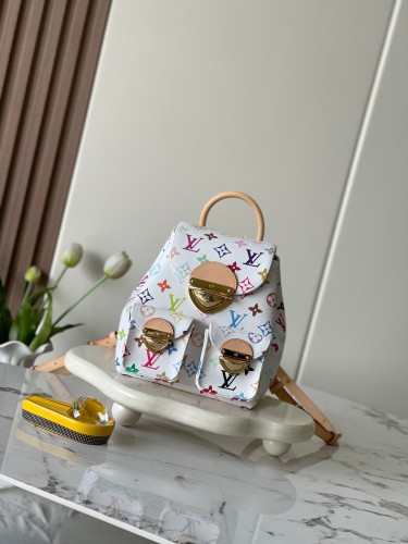 Louis Vuitton Classic Logo Printed Flip Backpack Shoulder Bag Size: 24x26x7CM