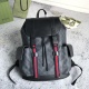 Gucci Classic Logo Striped Ribbon Large Capacity Backpack Backpack Size: 34x42x16CM