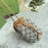 Gucci Double G Drawstring Bucket Bag Canvas Diagonal Span Bag Chain Bag Size: 14x117x13CM