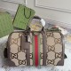 Gucci Gold Label Logo Striped Ribbon Handbag Diagonal Travel Bag Size: 44x28.5x24.5CM
