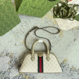Gucci Classic Double G Striped Ribbon Shoulder Cross Bag Handbag Size: 31.5x16.5x8CM