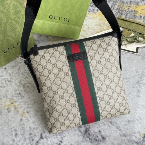Gucci Classic Logo Striped Ribbon Postman Bag Single Shoulder Crossbody Bag Size: 27x28x4CM