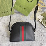 Gucci Classic Gold Label Logo Striped Ribbon Shell Bag Diagonal Shoulder Bag Size: 23x19x8CM