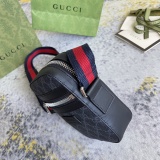 Gucci Classic Logo Striped Ribbon Postman Bag Crossbody Bag Size: 14.5x18x6CM