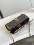Louis Vuitton Mini Classic Logo Lock Flip Chain Crossbody Bag Size: 11x6x20.5CM