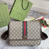 Gucci Classic Logo Flip Leather Postman Bag Single Shoulder Crossbody Bag Size: 28x22x8CM